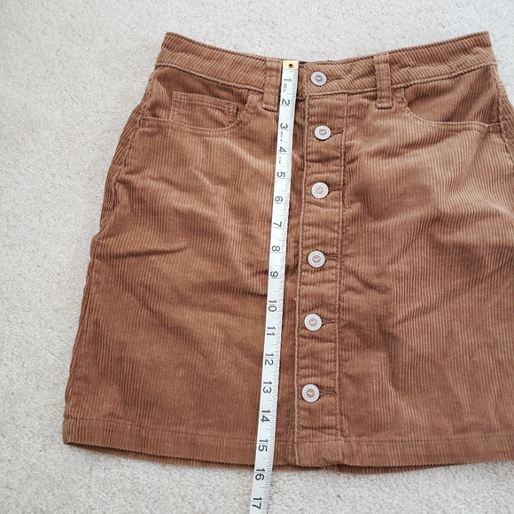 Hollister Corduroy Golden Brown Button Up Skirt - Picture 9 of 9